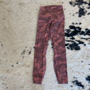 Pink Camo Lululemon Align High- Rise Tights Pant 25” Size 2